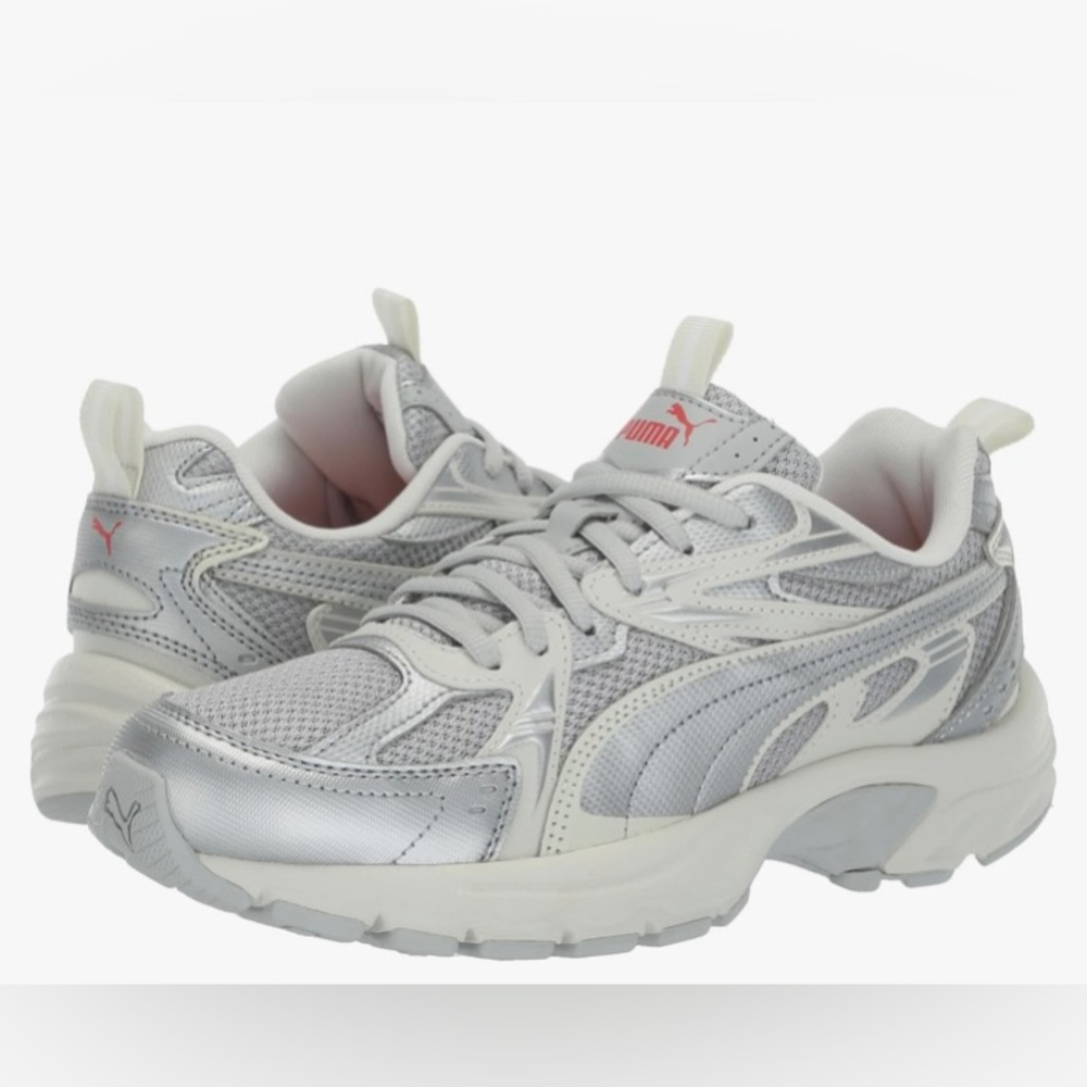 Puma Silver White Athletic Sneakers